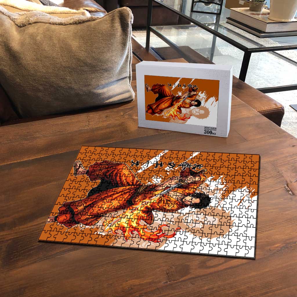Wano Samurai Portgas D. Ace Puzzle Fiery One Piece Brush Art