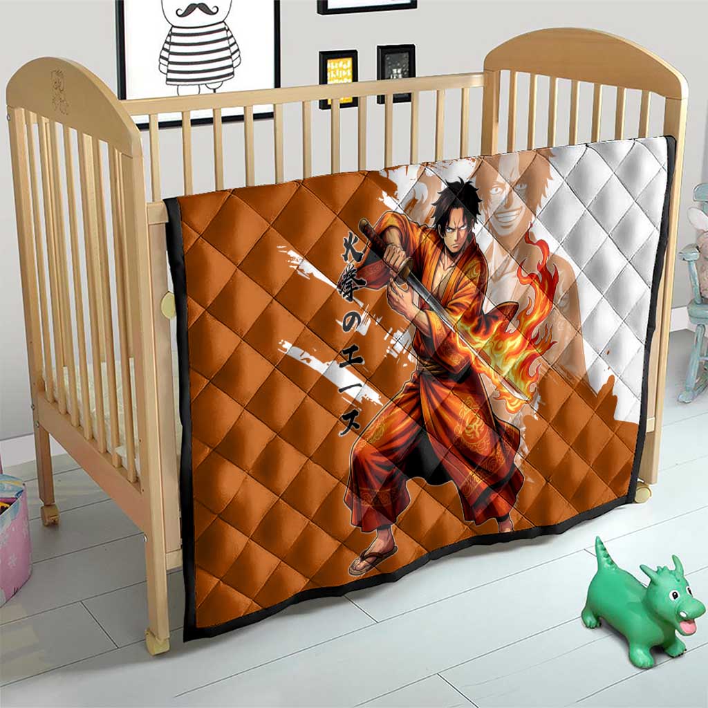 Wano Samurai Portgas D. Ace Quilt Fiery One Piece Brush Art