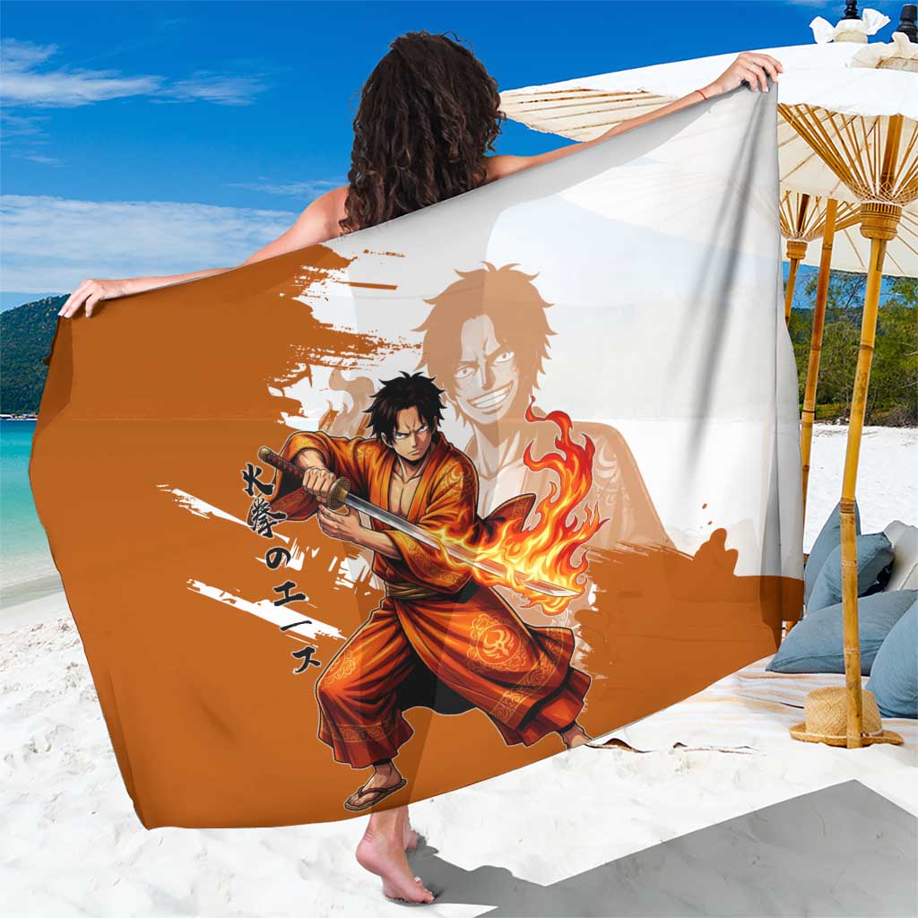 Wano Samurai Portgas D. Ace Sarong Fiery One Piece Brush Art