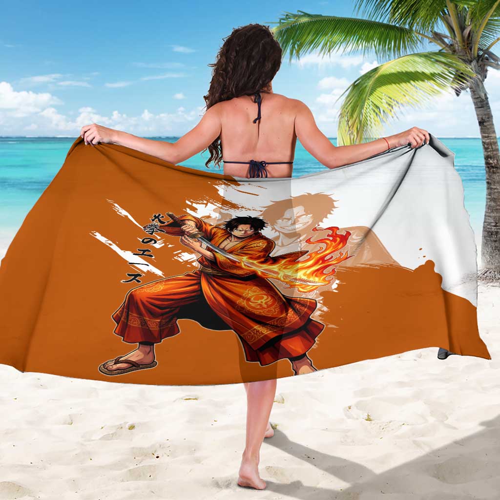 Wano Samurai Portgas D. Ace Sarong Fiery One Piece Brush Art