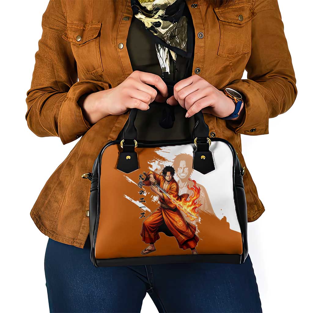 Wano Samurai Portgas D. Ace Shoulder Handbag Fiery One Piece Brush Art