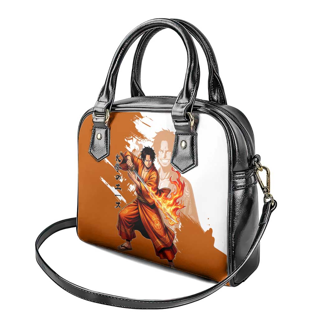 Wano Samurai Portgas D. Ace Shoulder Handbag Fiery One Piece Brush Art
