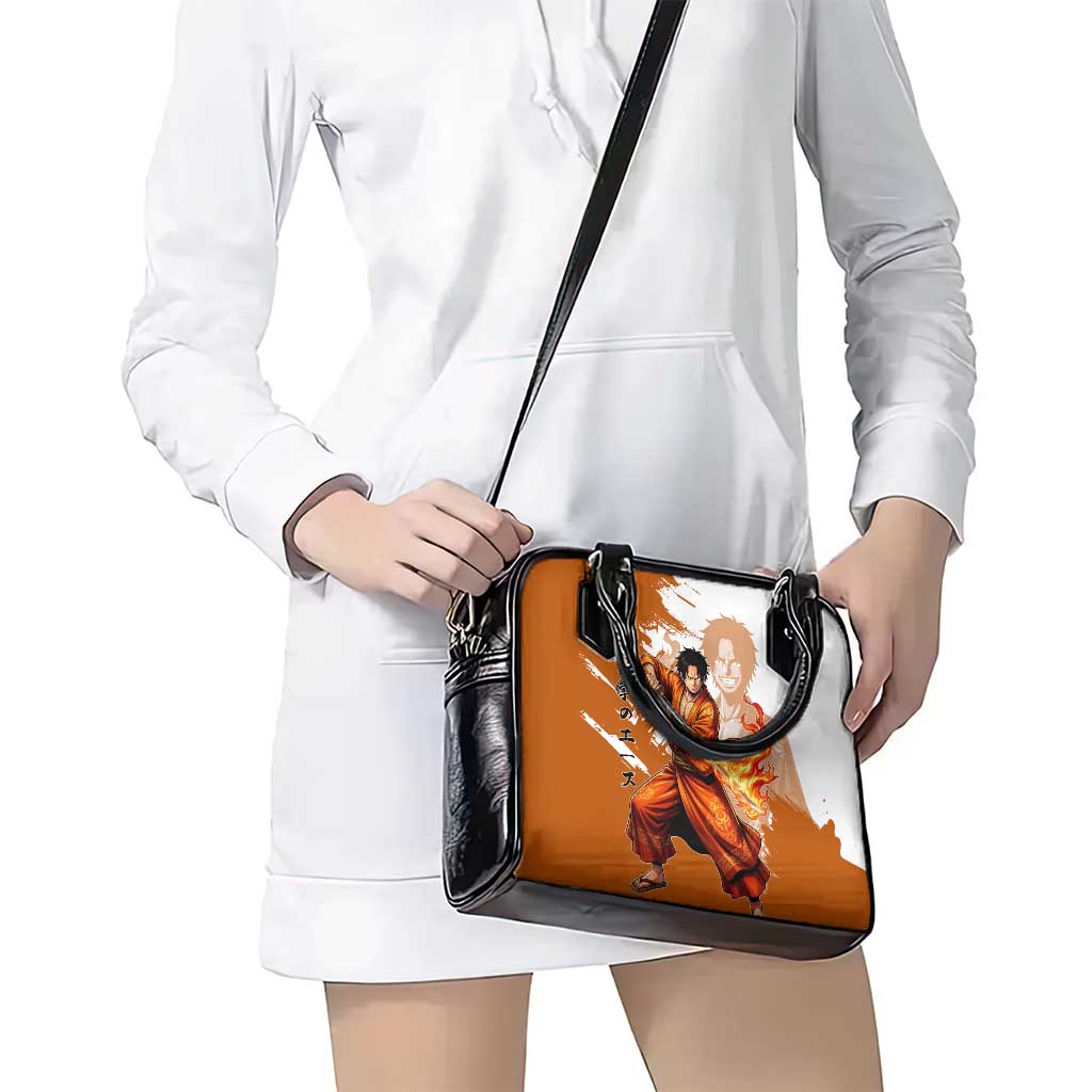 Wano Samurai Portgas D. Ace Shoulder Handbag Fiery One Piece Brush Art