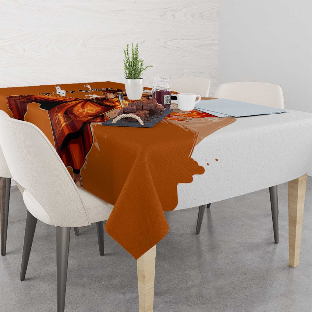Wano Samurai Portgas D. Ace Tablecloth Fiery One Piece Brush Art