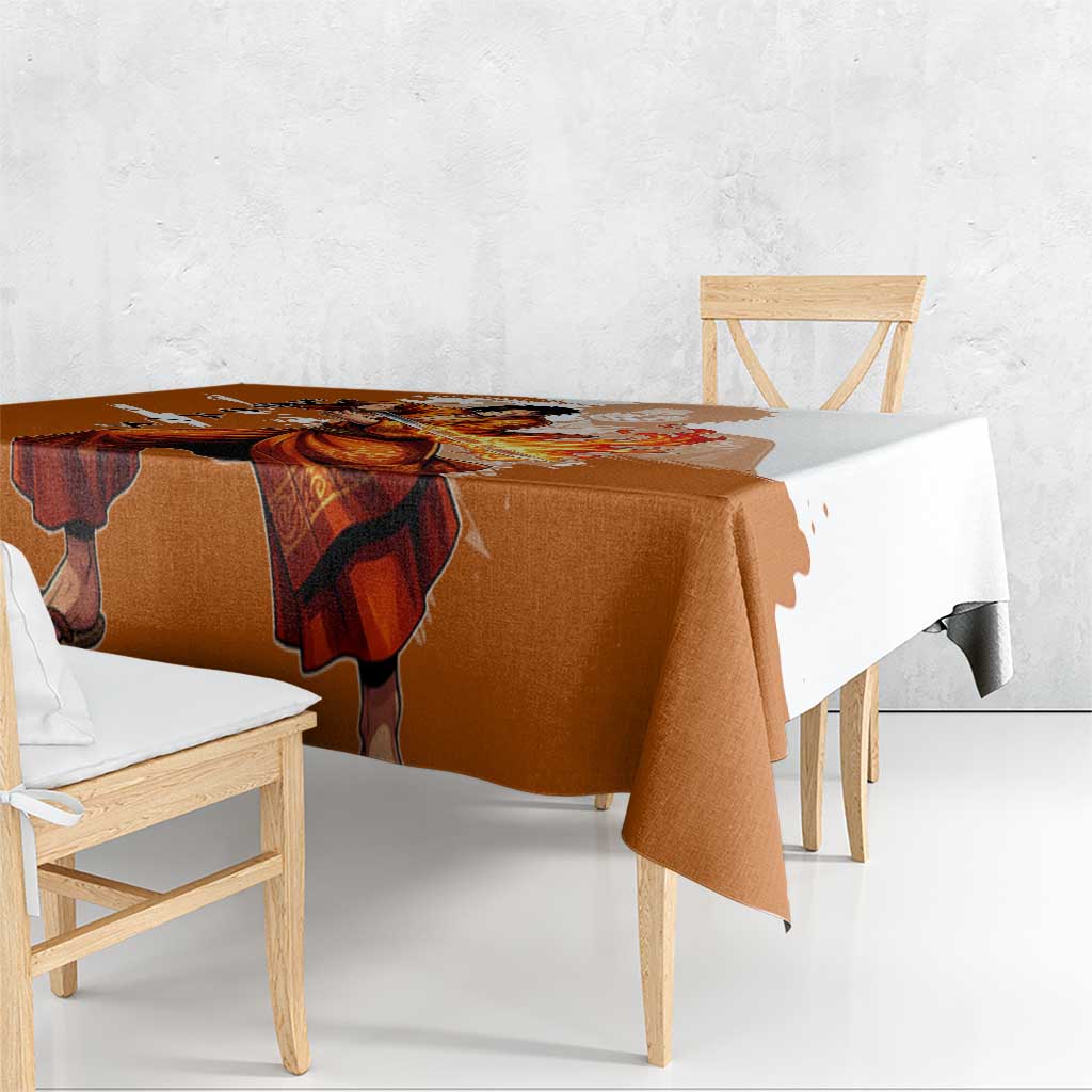 Wano Samurai Portgas D. Ace Tablecloth Fiery One Piece Brush Art