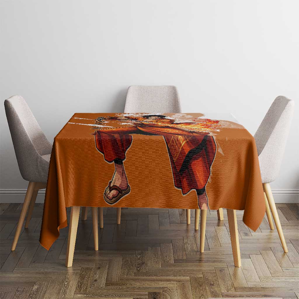Wano Samurai Portgas D. Ace Tablecloth Fiery One Piece Brush Art