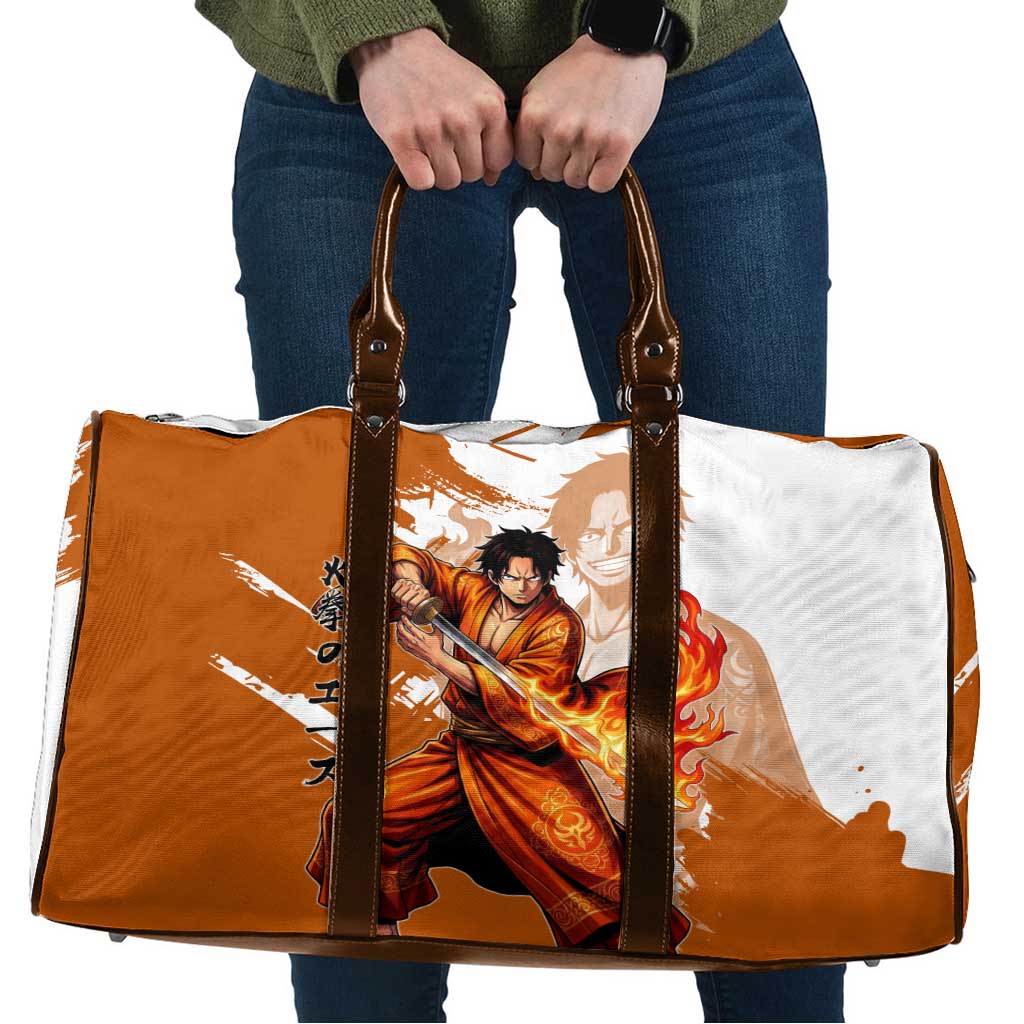 Wano Samurai Portgas D. Ace Travel Bag Fiery One Piece Brush Art
