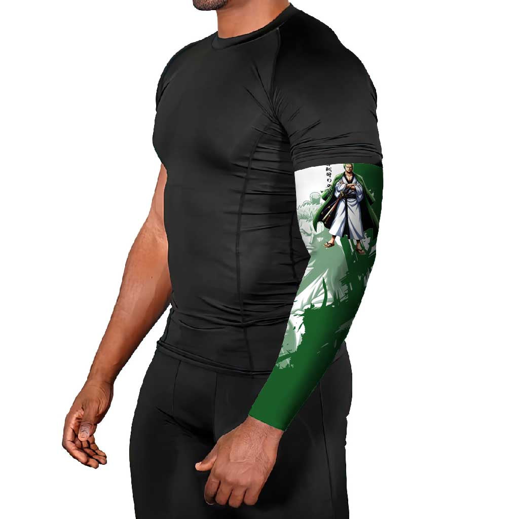 Wano Samurai Roronoa Zoro Arm Sleeves Bold Ink Brush Anime Style