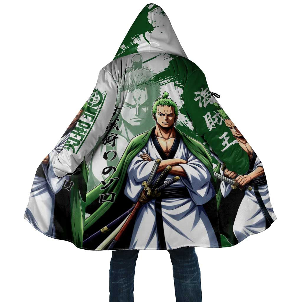 Wano Samurai Roronoa Zoro Cloak Bold Ink Brush Anime Style