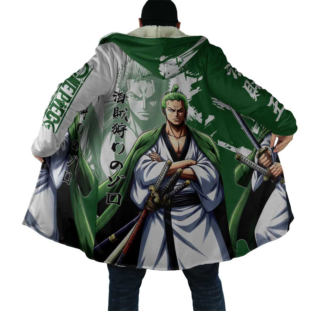 Wano Samurai Roronoa Zoro Cloak Bold Ink Brush Anime Style