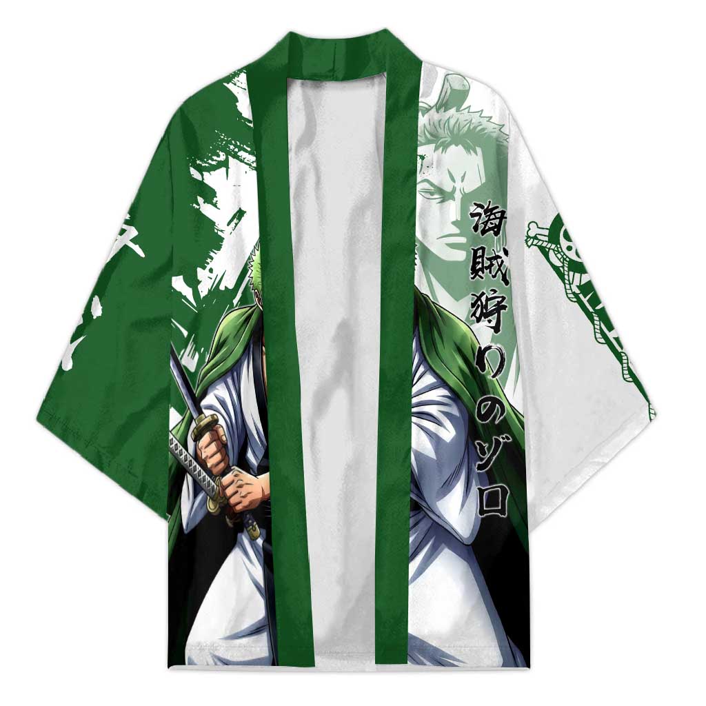 Wano Samurai Roronoa Zoro Kimono Bold Ink Brush Anime Style