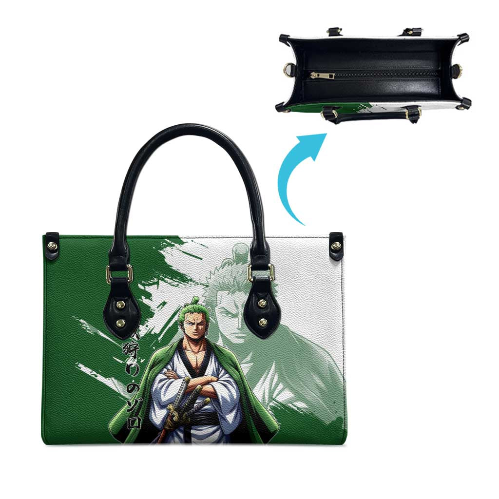 Wano Samurai Roronoa Zoro Leather Bag Bold Ink Brush Anime Style
