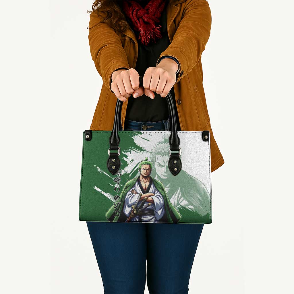 Wano Samurai Roronoa Zoro Leather Bag Bold Ink Brush Anime Style
