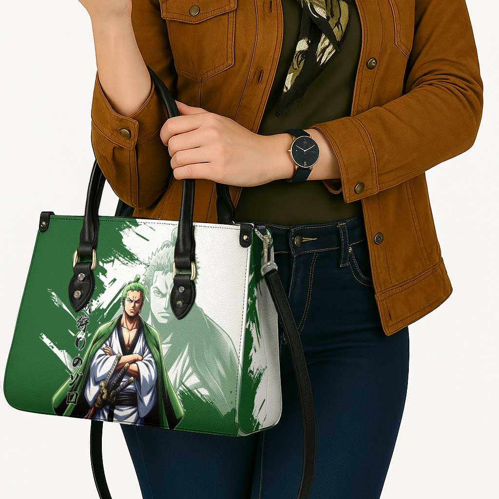 Wano Samurai Roronoa Zoro Leather Bag Bold Ink Brush Anime Style