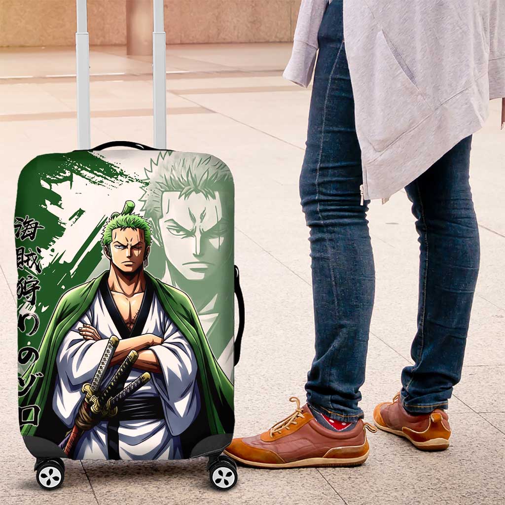 Wano Samurai Roronoa Zoro Luggage Cover Bold Ink Brush Anime Style