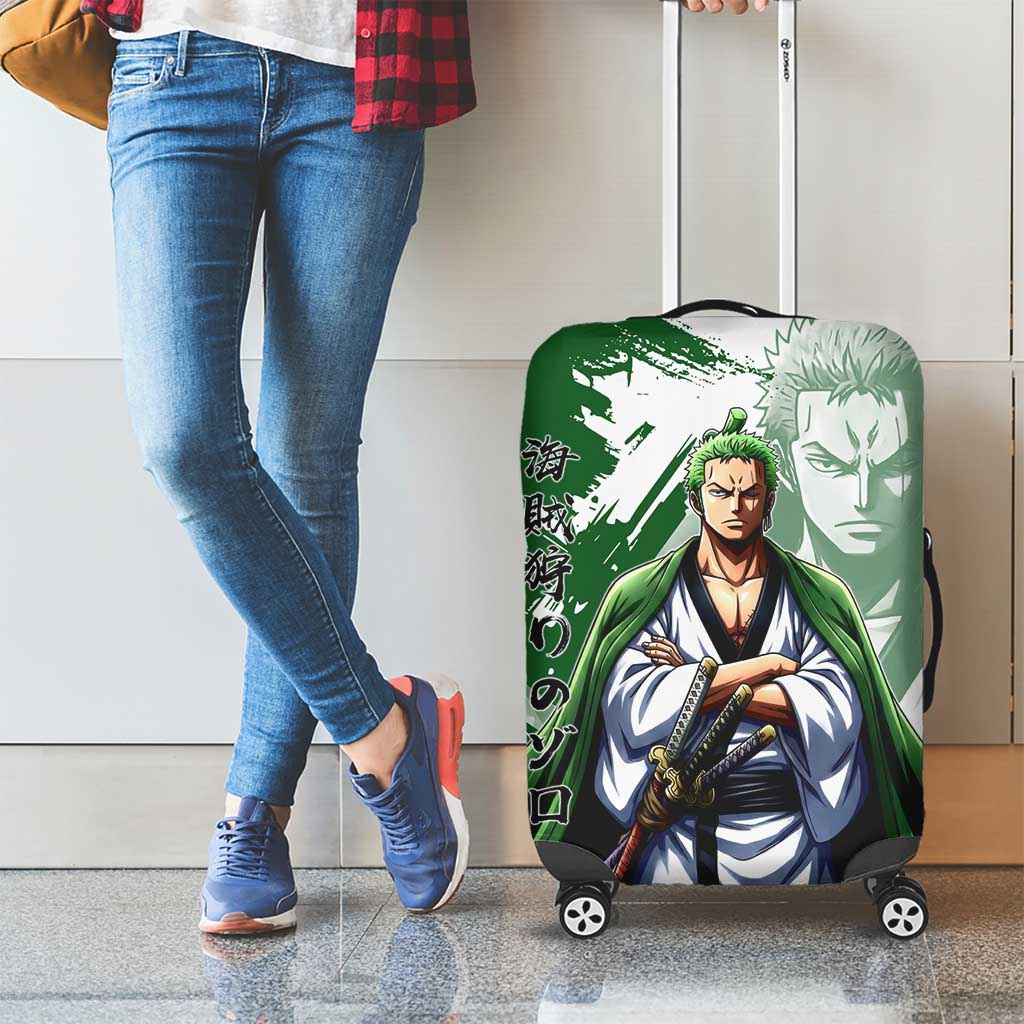 Wano Samurai Roronoa Zoro Luggage Cover Bold Ink Brush Anime Style