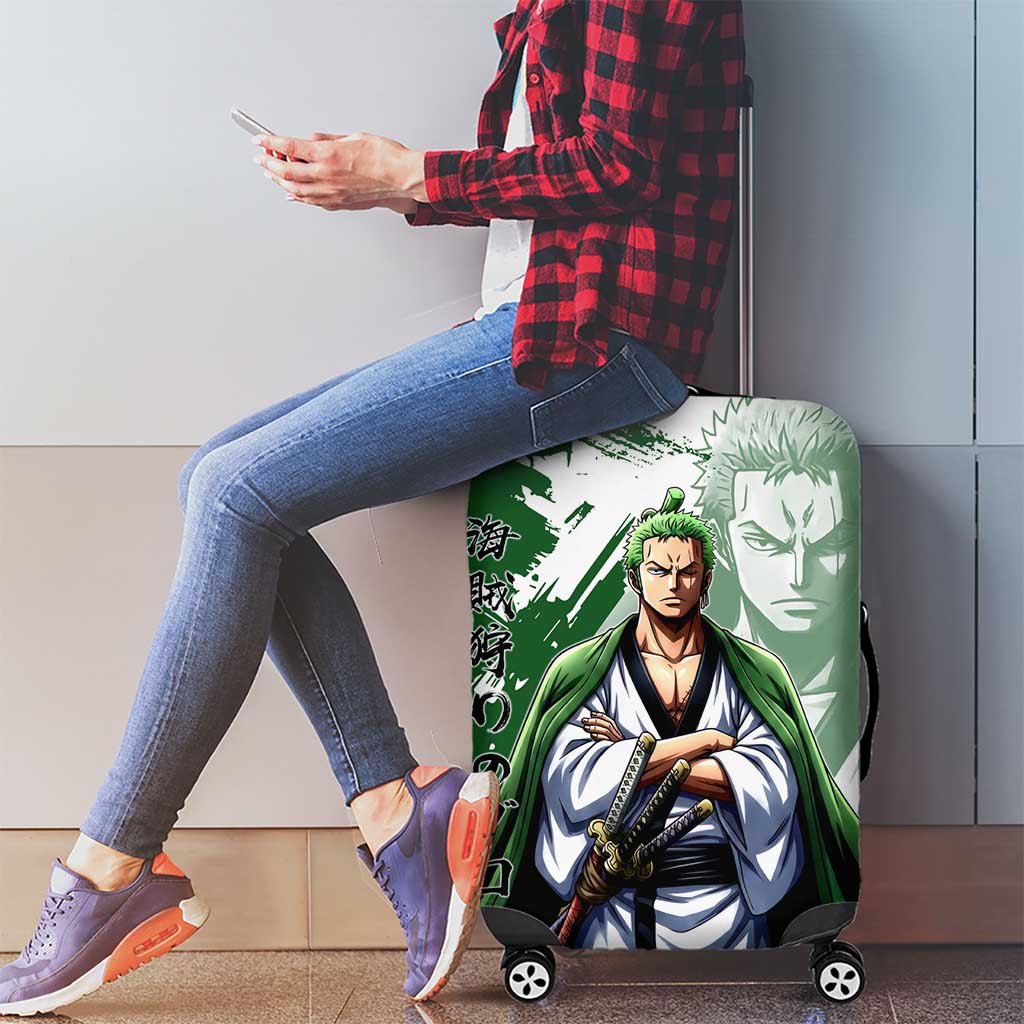 Wano Samurai Roronoa Zoro Luggage Cover Bold Ink Brush Anime Style