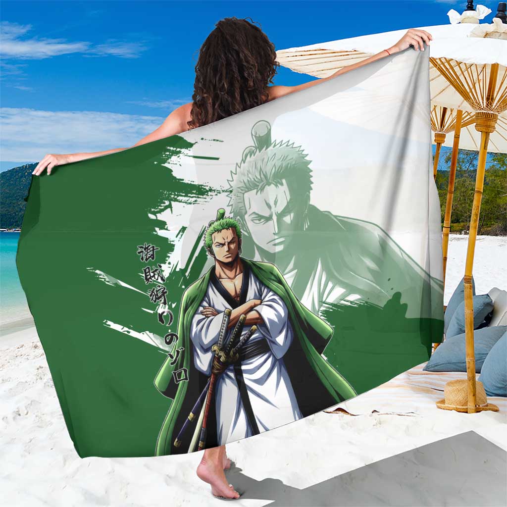 Wano Samurai Roronoa Zoro Sarong Bold Ink Brush Anime Style