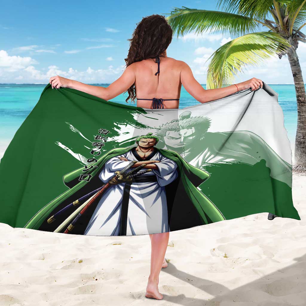 Wano Samurai Roronoa Zoro Sarong Bold Ink Brush Anime Style