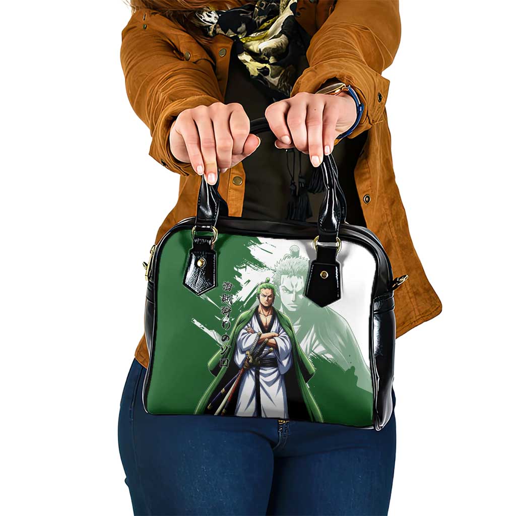 Wano Samurai Roronoa Zoro Shoulder Handbag Bold Ink Brush Anime Style
