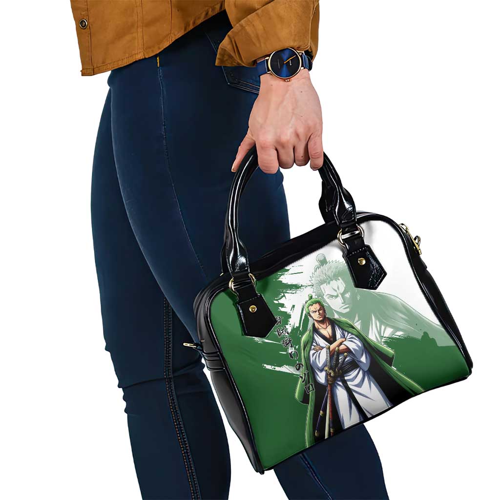 Wano Samurai Roronoa Zoro Shoulder Handbag Bold Ink Brush Anime Style