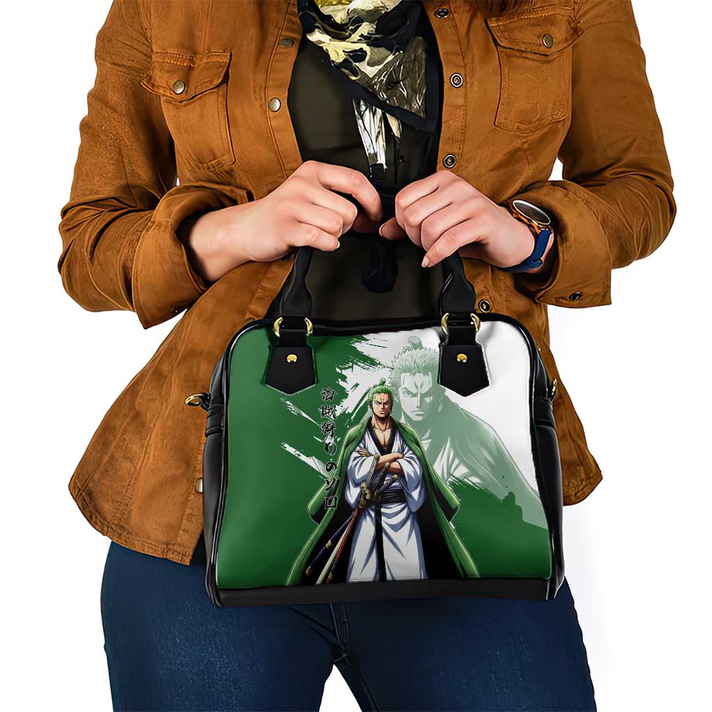 Wano Samurai Roronoa Zoro Shoulder Handbag Bold Ink Brush Anime Style