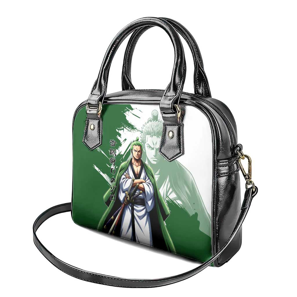 Wano Samurai Roronoa Zoro Shoulder Handbag Bold Ink Brush Anime Style