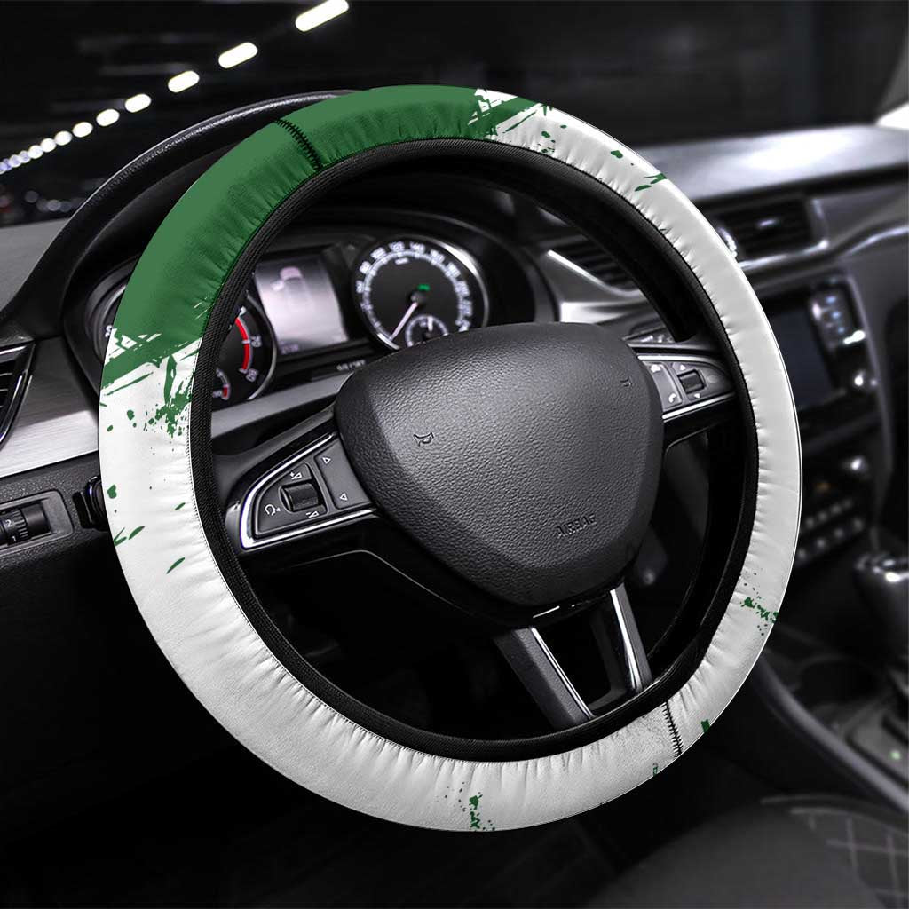 Wano Samurai Roronoa Zoro Steering Wheel Cover Bold Ink Brush Anime Style