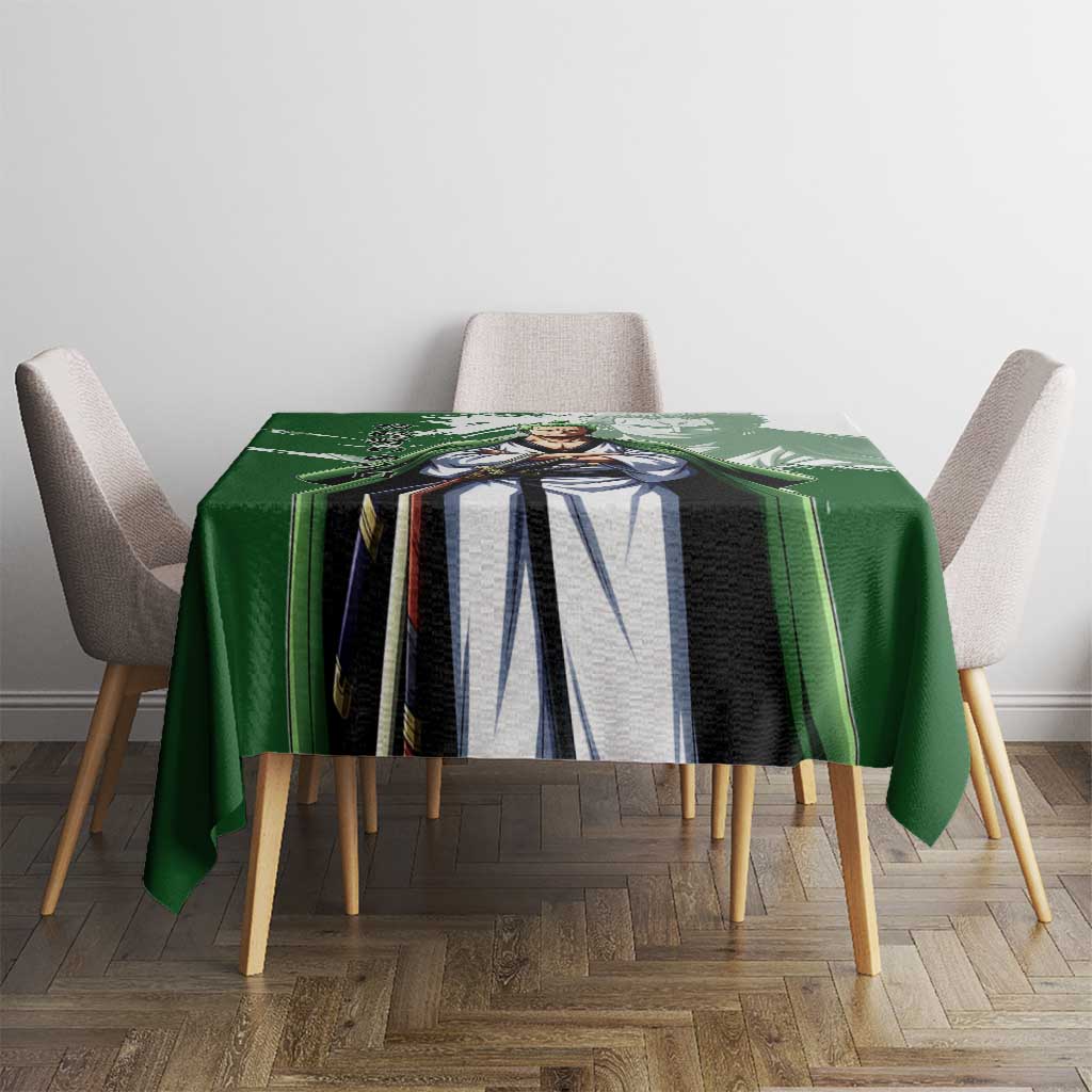 Wano Samurai Roronoa Zoro Tablecloth Bold Ink Brush Anime Style