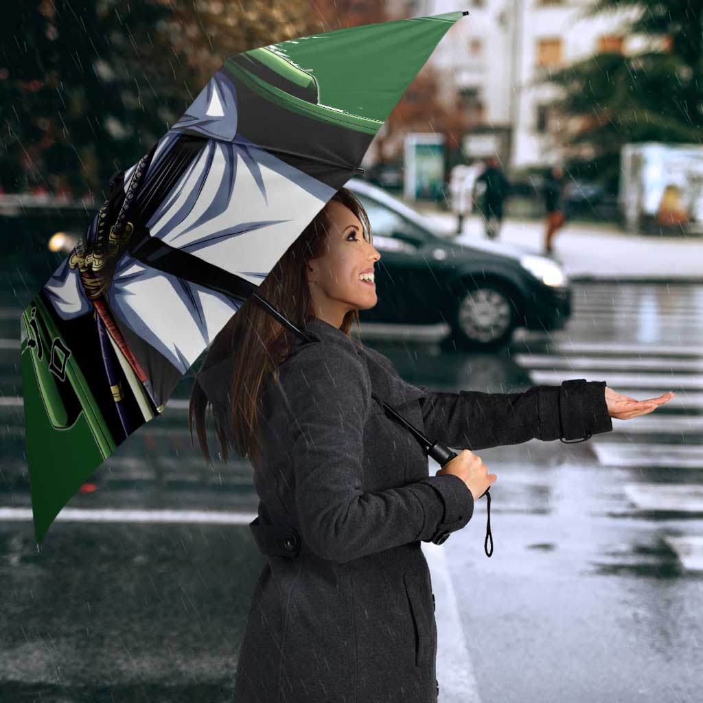 Wano Samurai Roronoa Zoro Umbrella Bold Ink Brush Anime Style