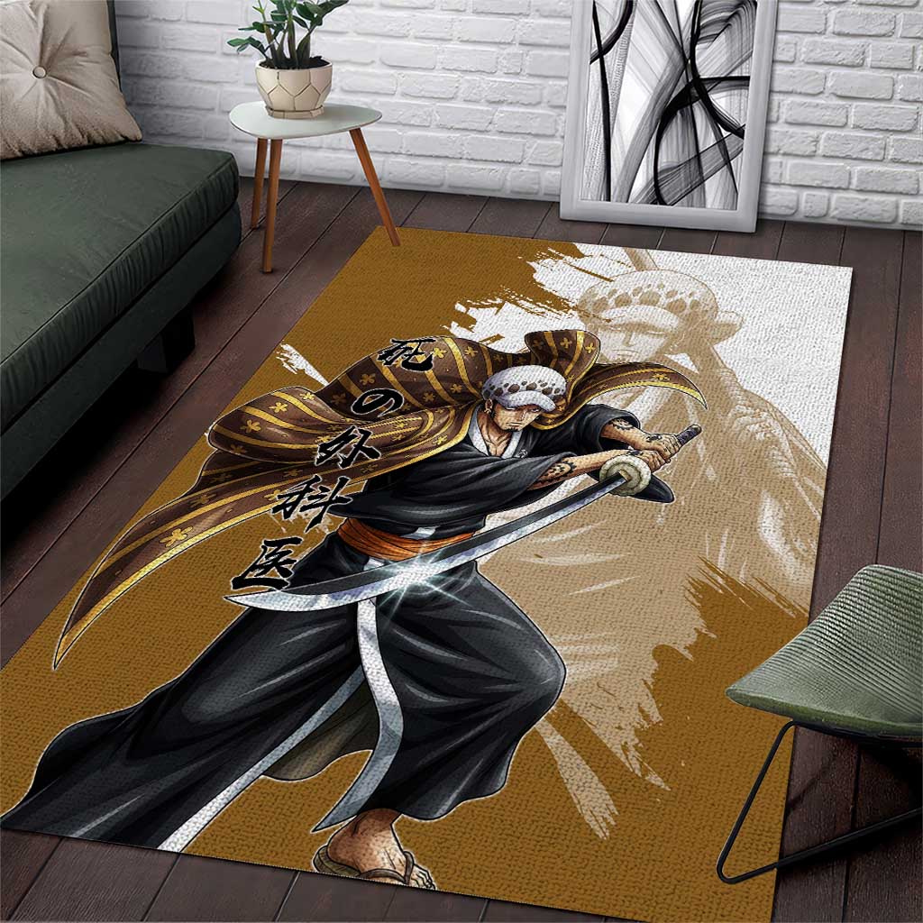 Wano Surgeon Trafalgar D. Law Area Rug Traditional Ink Splash Anime Style