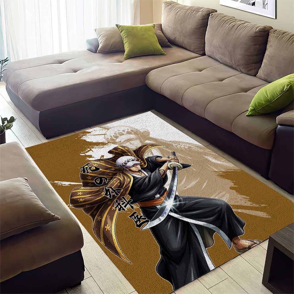 Wano Surgeon Trafalgar D. Law Area Rug Traditional Ink Splash Anime Style
