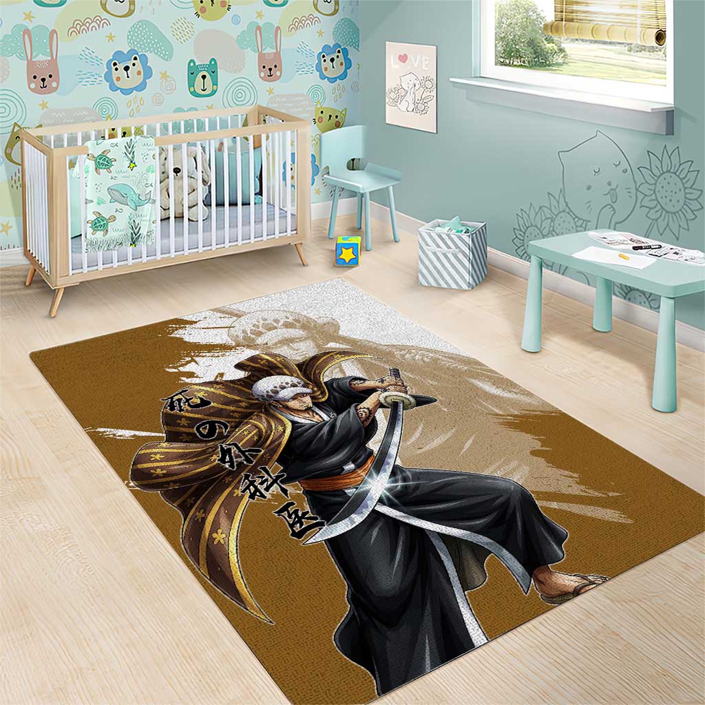 Wano Surgeon Trafalgar D. Law Area Rug Traditional Ink Splash Anime Style