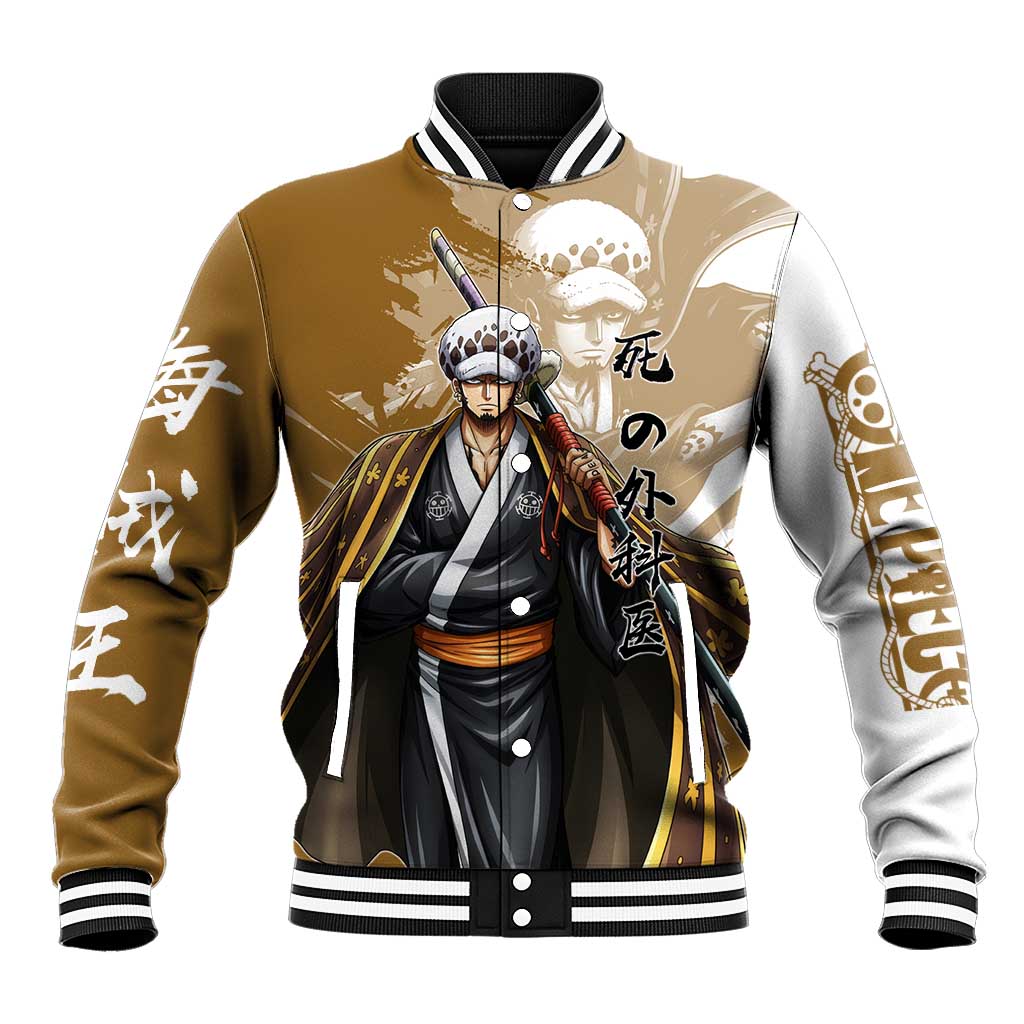 Wano Surgeon Trafalgar D. Law Baseball Jacket Traditional Ink Splash Anime Style