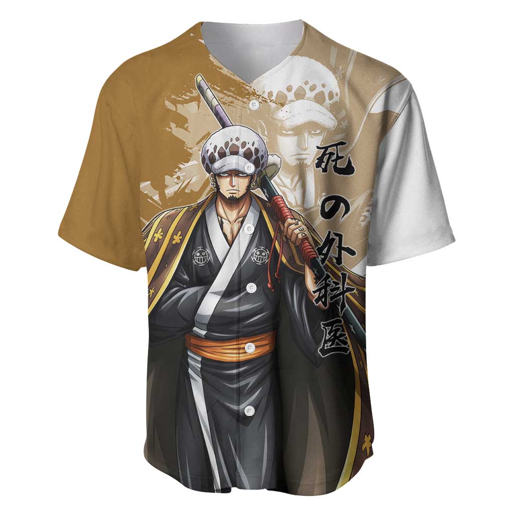 Wano Surgeon Trafalgar D. Law Baseball Jersey Traditional Ink Splash Anime Style