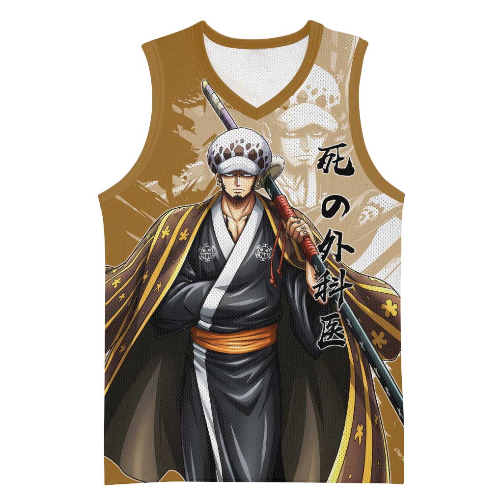 Wano Surgeon Trafalgar D. Law Basketball Jersey Traditional Ink Splash Anime Style