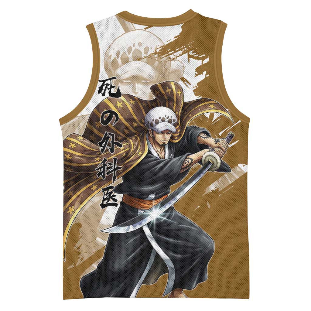 Wano Surgeon Trafalgar D. Law Basketball Jersey Traditional Ink Splash Anime Style