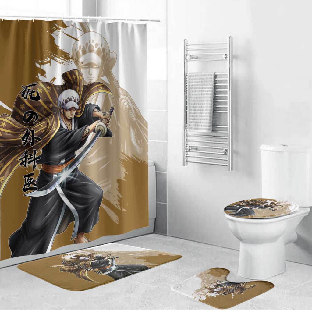 Wano Surgeon Trafalgar D. Law Bathroom Set Traditional Ink Splash Anime Style