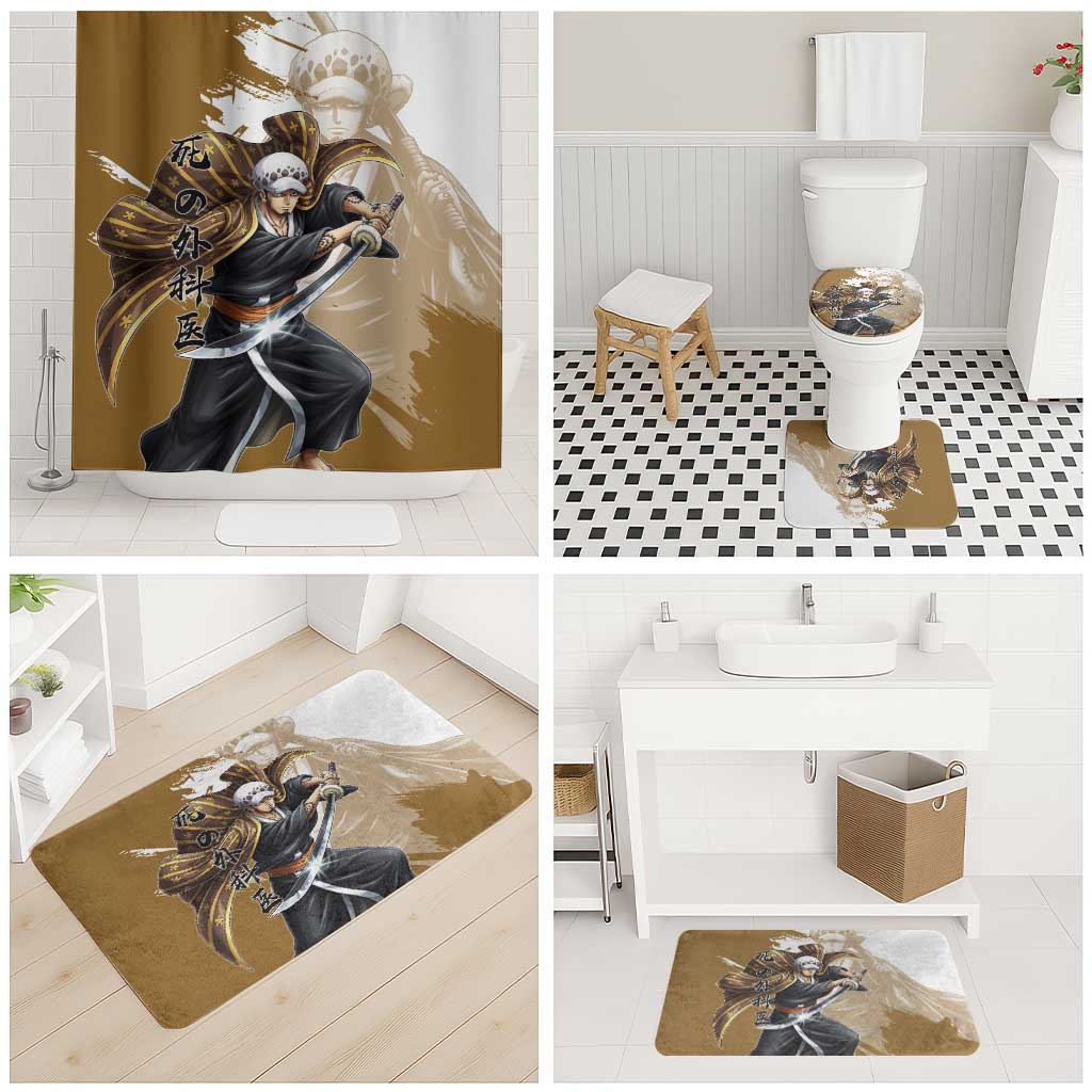 Wano Surgeon Trafalgar D. Law Bathroom Set Traditional Ink Splash Anime Style