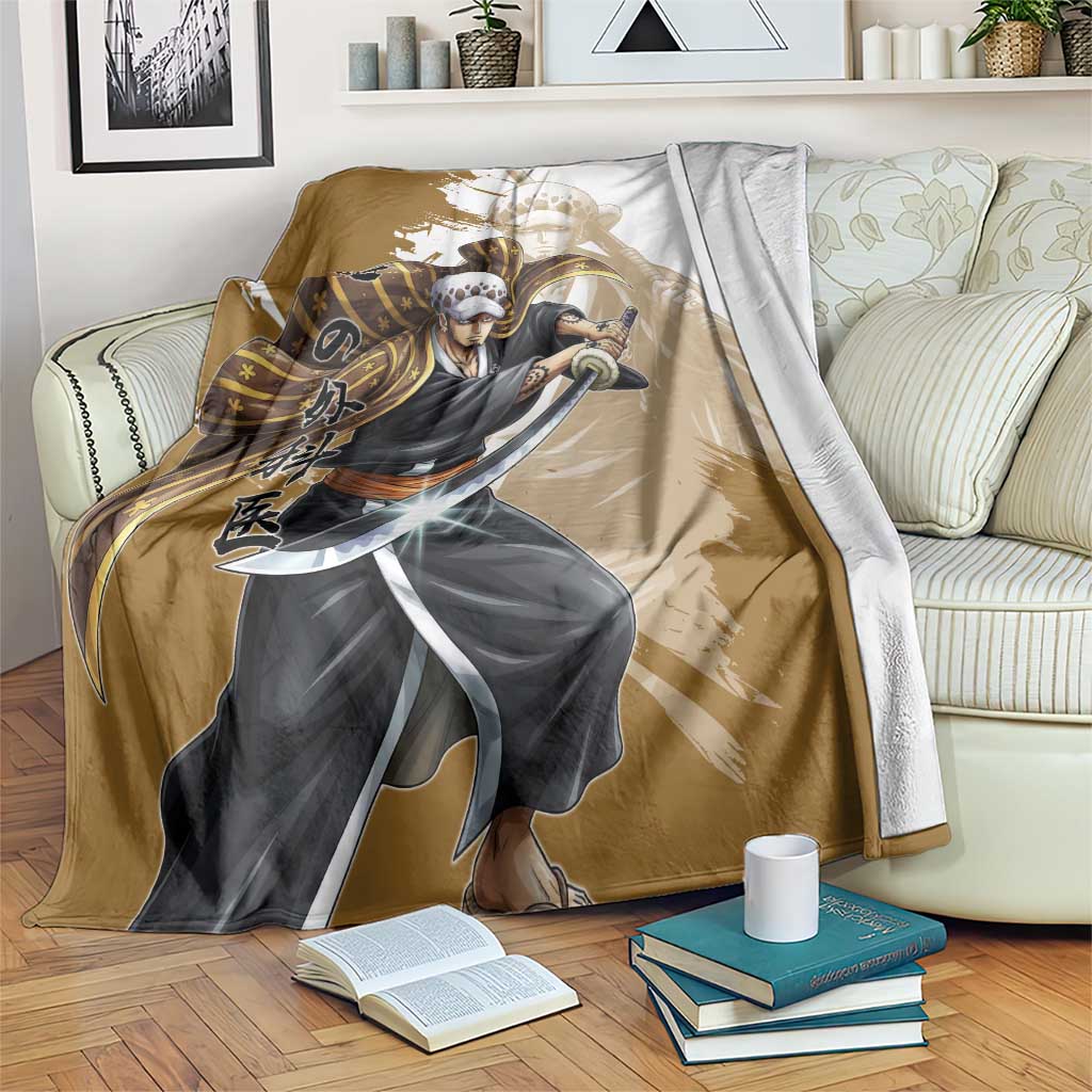 Wano Surgeon Trafalgar D. Law Blanket Traditional Ink Splash Anime Style
