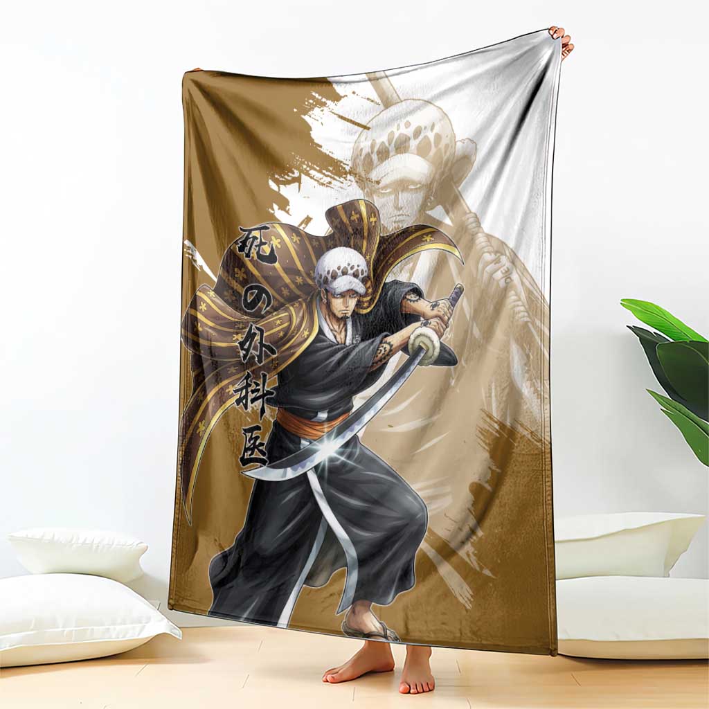 Wano Surgeon Trafalgar D. Law Blanket Traditional Ink Splash Anime Style