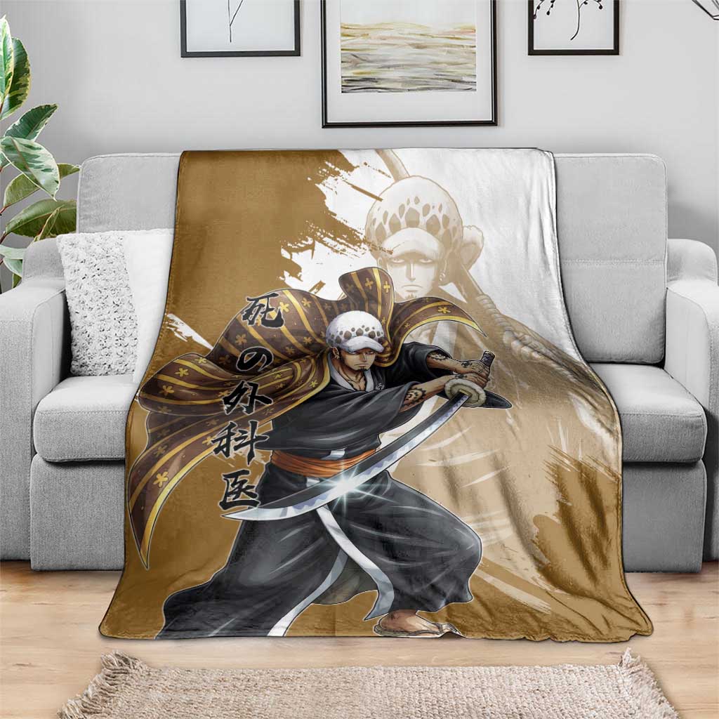 Wano Surgeon Trafalgar D. Law Blanket Traditional Ink Splash Anime Style