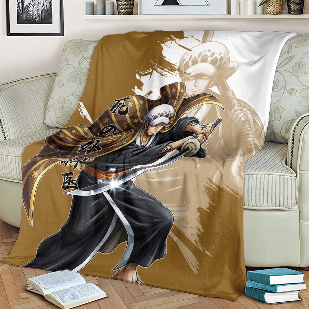 Wano Surgeon Trafalgar D. Law Blanket Traditional Ink Splash Anime Style