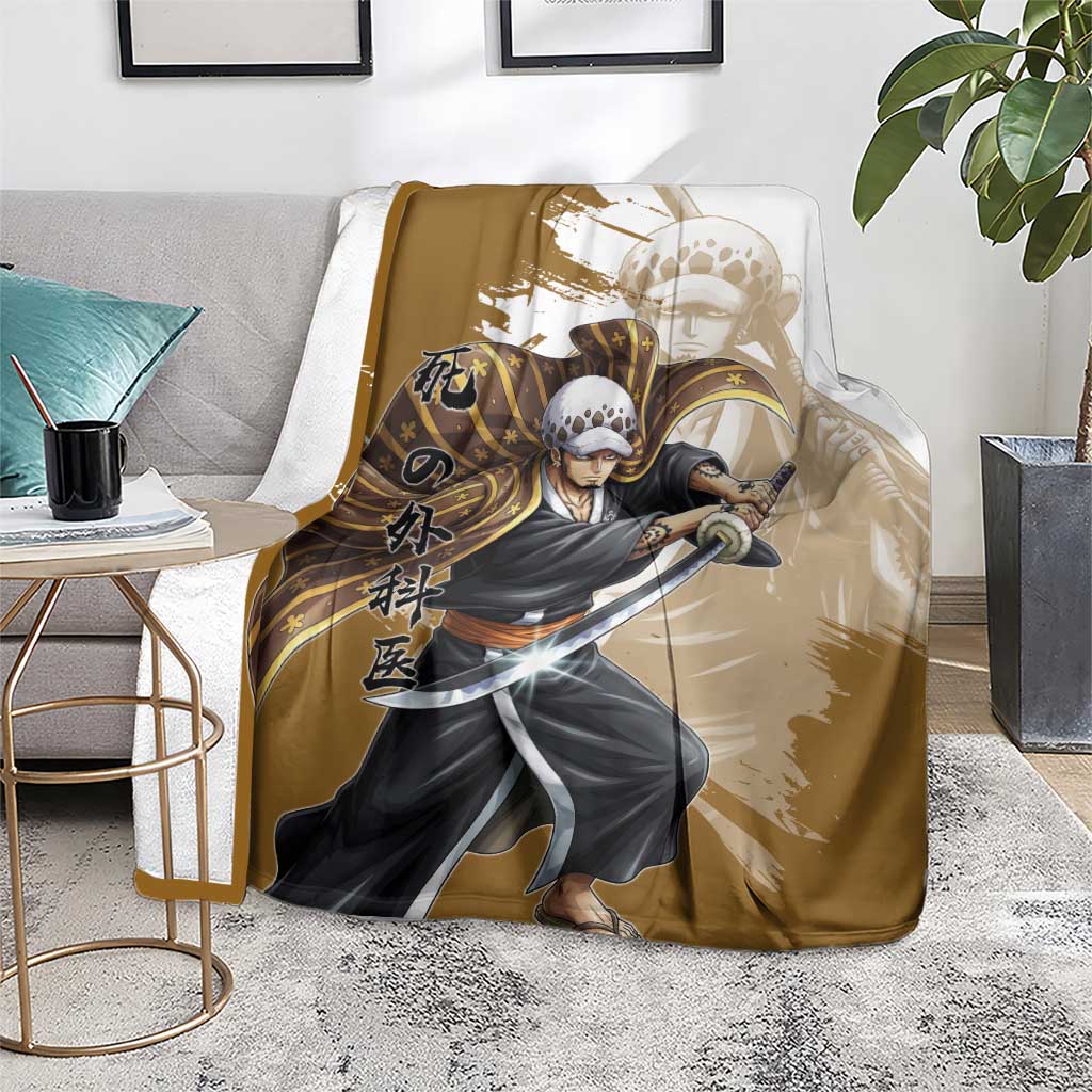 Wano Surgeon Trafalgar D. Law Blanket Traditional Ink Splash Anime Style