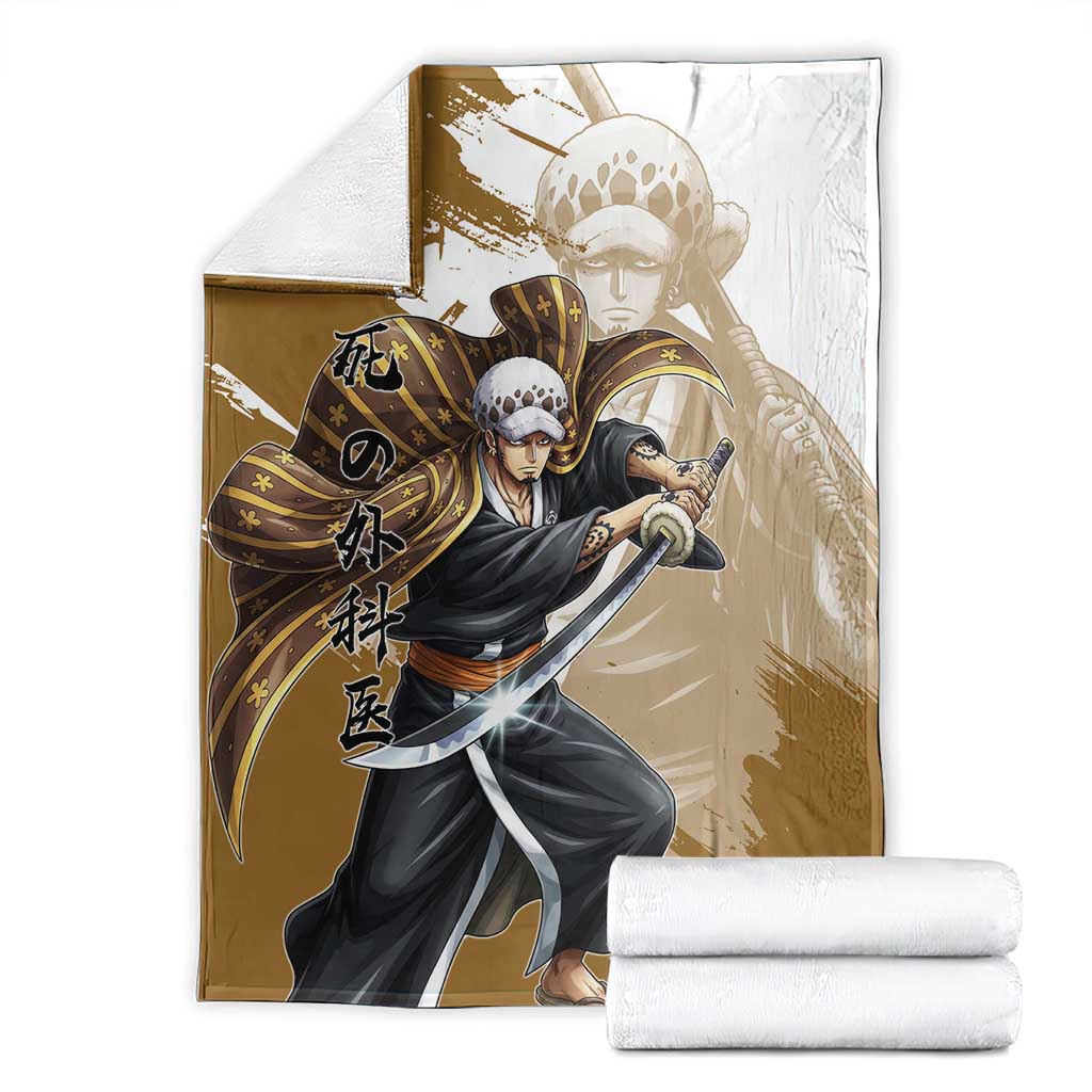 Wano Surgeon Trafalgar D. Law Blanket Traditional Ink Splash Anime Style