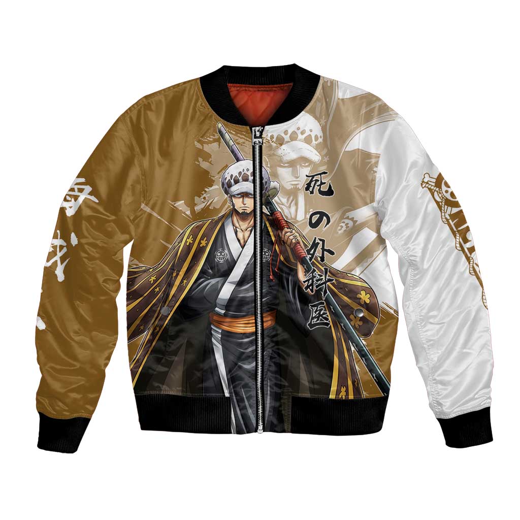 Wano Surgeon Trafalgar D. Law Bomber Jacket Traditional Ink Splash Anime Style
