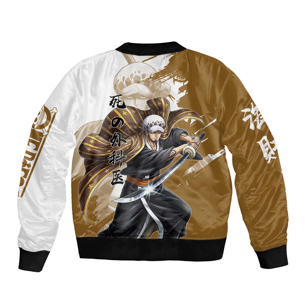 Wano Surgeon Trafalgar D. Law Bomber Jacket Traditional Ink Splash Anime Style