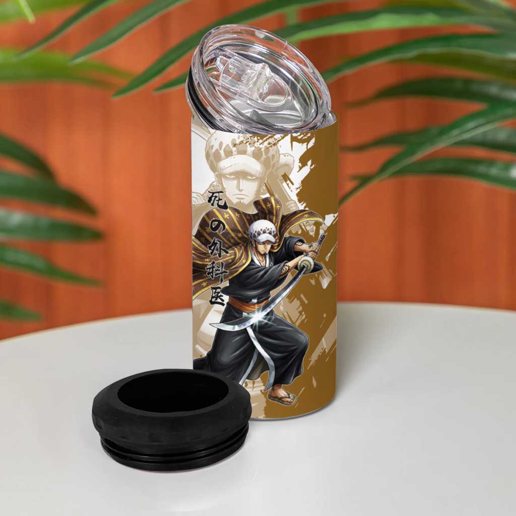 Wano Surgeon Trafalgar D. Law 4 in 1 Can Cooler Tumbler Traditional Ink Splash Anime Style