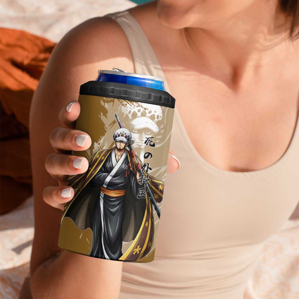 Wano Surgeon Trafalgar D. Law 4 in 1 Can Cooler Tumbler Traditional Ink Splash Anime Style