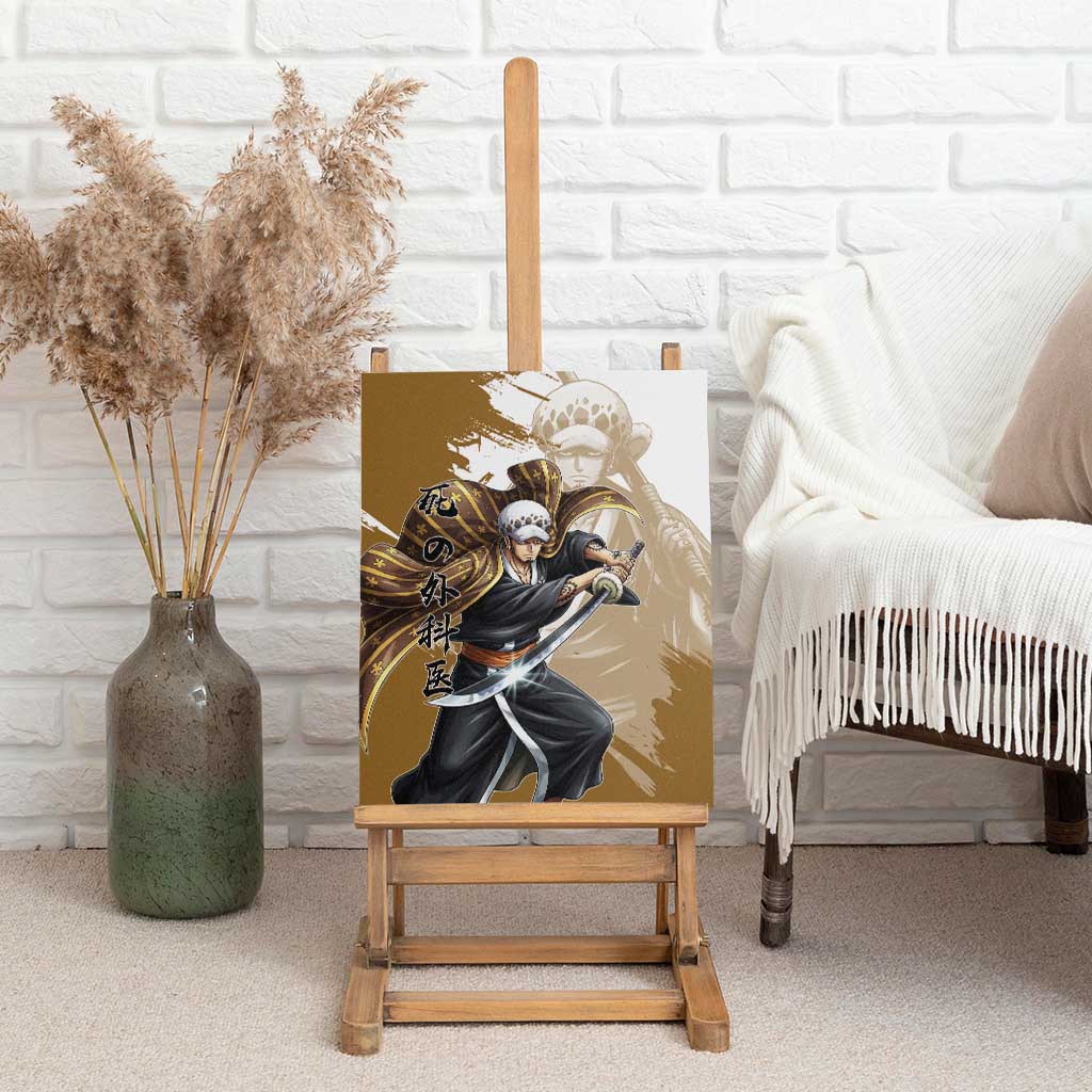 Wano Surgeon Trafalgar D. Law Canvas Wall Art Traditional Ink Splash Anime Style
